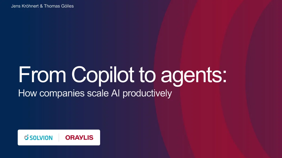 From Copilot to agents: how companies scale AI productively, first slide