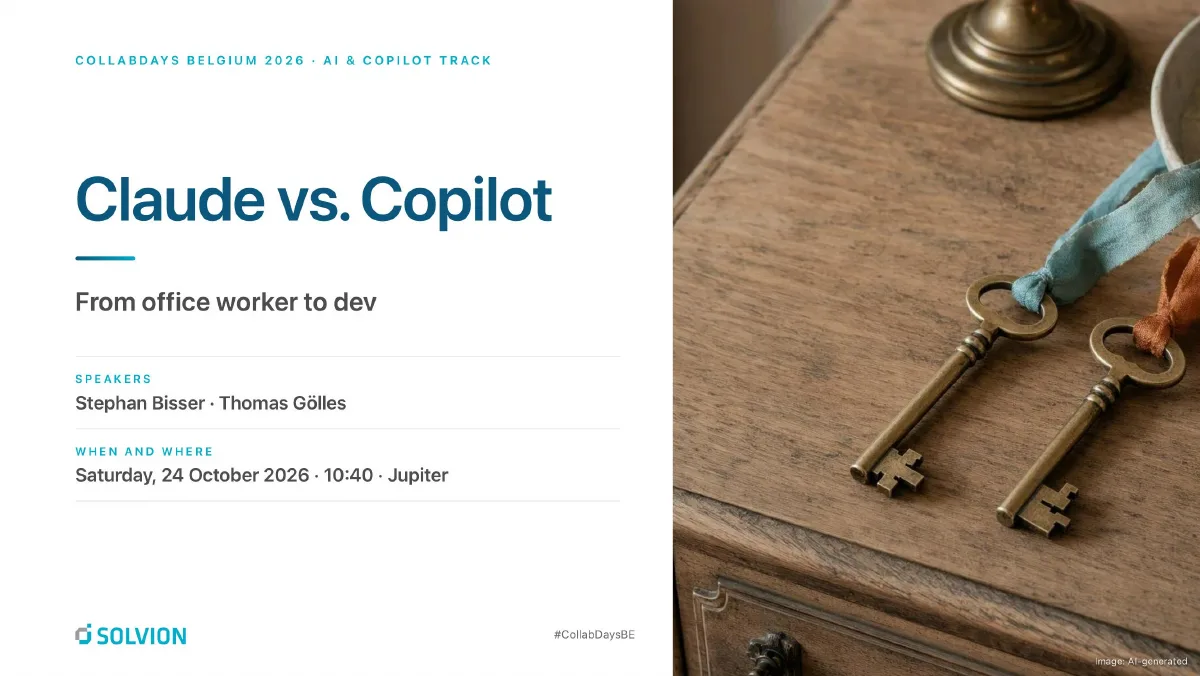 Claude vs. Copilot: From Office Worker to Dev, first slide