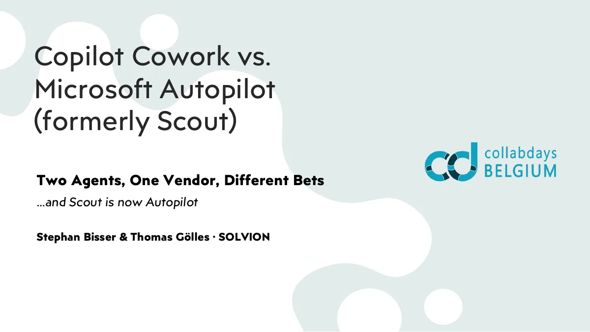 Copilot Cowork vs. Microsoft Autopilot, first slide