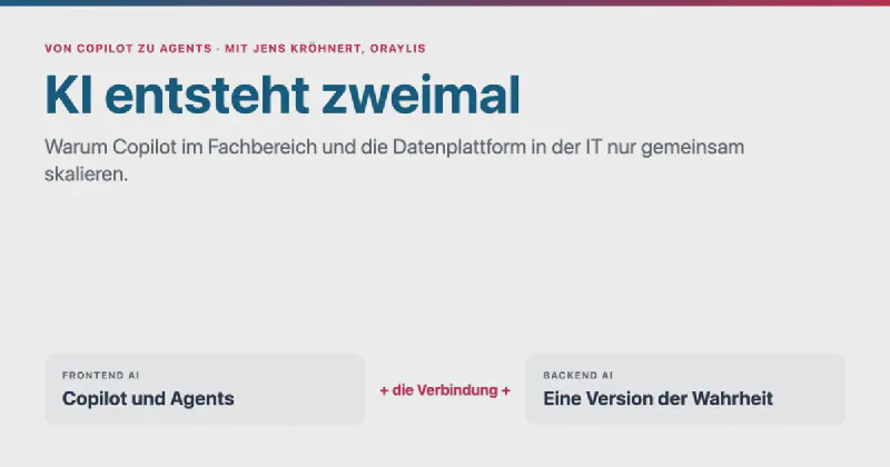 KI entsteht zweimal -- Copilot, deine Datenplattform und die Brücke dazwischen
